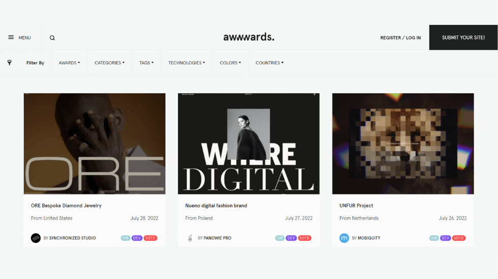 Awwwards - Web Design Inspiration